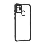 قاب پشت سخت شفاف محافظ لنزدار دور رنگی Samsung Galaxy A21s - مشکی