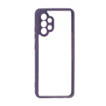 قاب پشت سخت شفاف محافظ لنزدار دور رنگی Samsung Galaxy A32 4G - بنفش