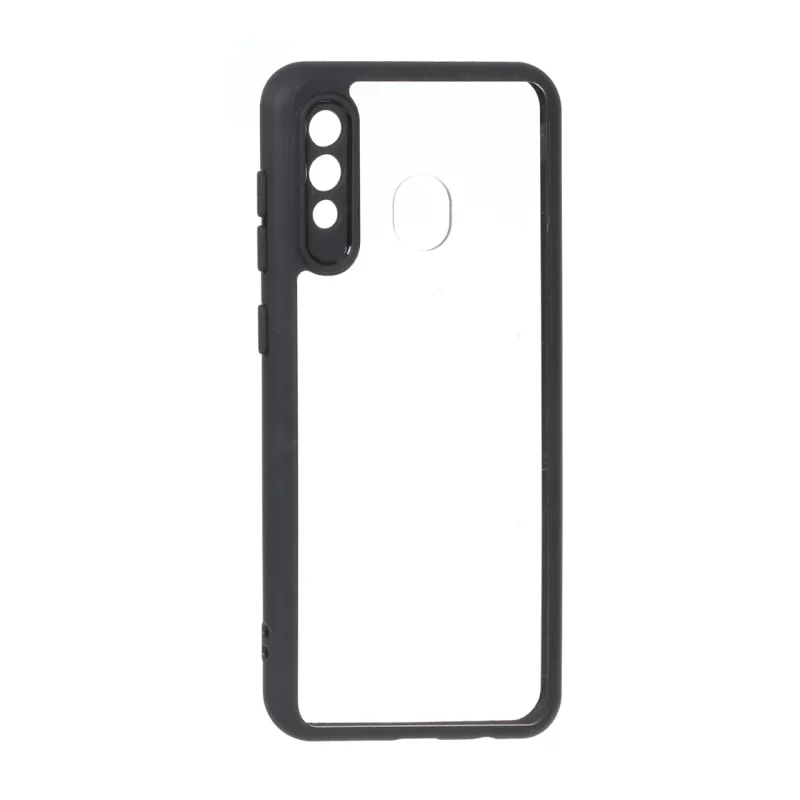 قاب پشت سخت شفاف محافظ لنزدار دور رنگی Samsung Galaxy A30 / A20 - مشکی - تصویر 2