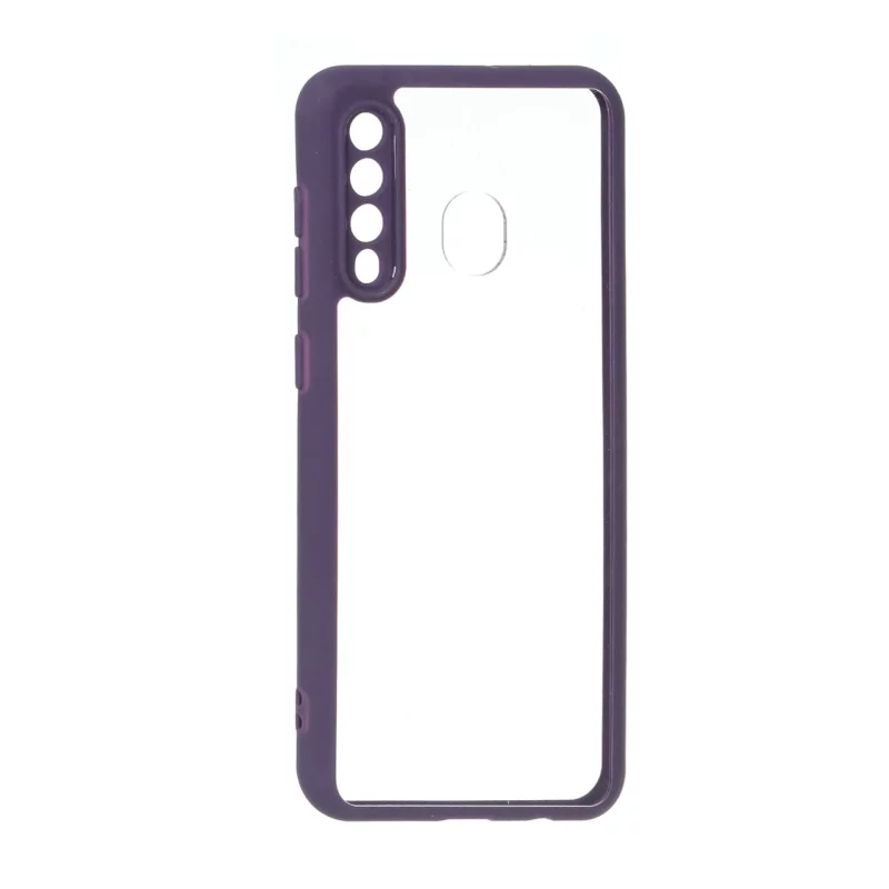 قاب پشت سخت شفاف محافظ لنزدار دور رنگی Samsung Galaxy A30 / A20 - بنفش - تصویر 2