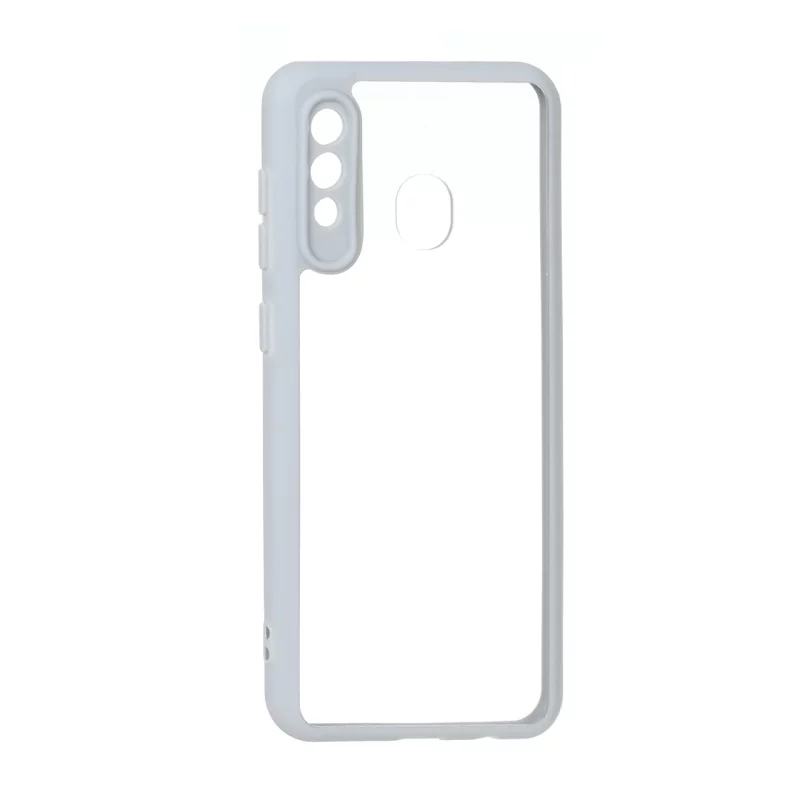 قاب پشت سخت شفاف محافظ لنزدار دور رنگی Samsung Galaxy A30 / A20 - طوسی - تصویر 2