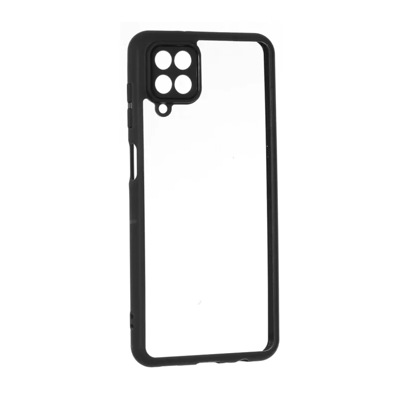 قاب پشت سخت شفاف محافظ لنزدار دور رنگی Samsung Galaxy A12 / M12 / F12 - مشکی - تصویر 2