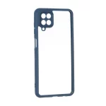 قاب پشت سخت شفاف محافظ لنزدار دور رنگی Samsung Galaxy A12 / M12 / F12 - سرمه ای
