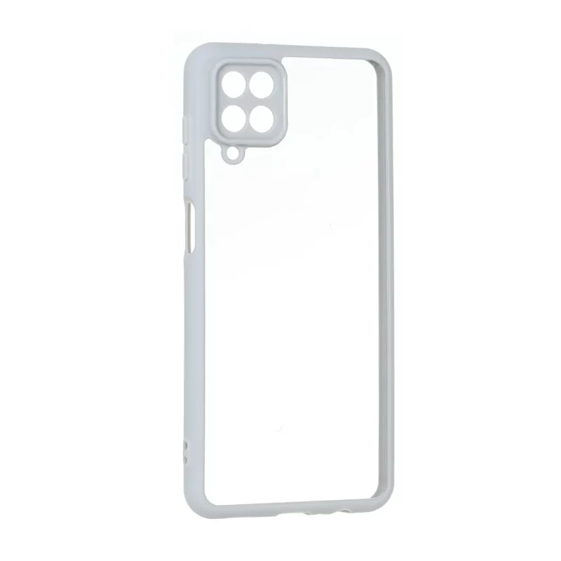 قاب پشت سخت شفاف محافظ لنزدار دور رنگی Samsung Galaxy A12 / M12 / F12 - طوسی - تصویر 2