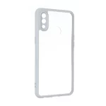 قاب پشت سخت شفاف محافظ لنزدار دور رنگی Samsung Galaxy A10s - طوسی