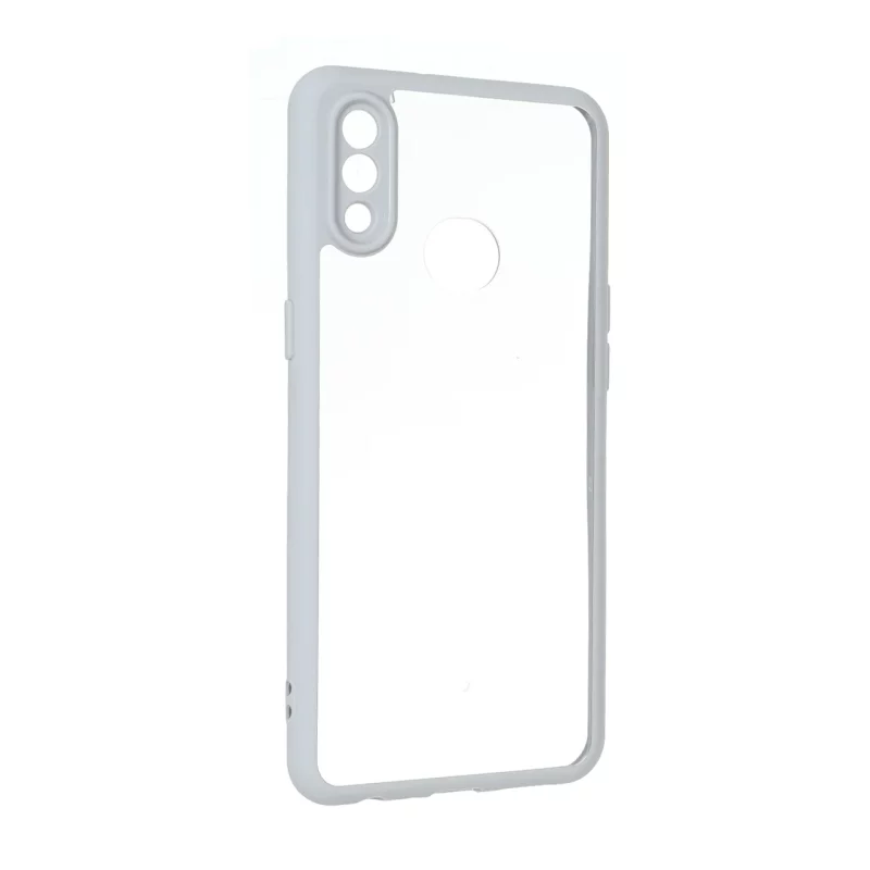 قاب پشت سخت شفاف محافظ لنزدار دور رنگی Samsung Galaxy A10s - طوسی - تصویر 2