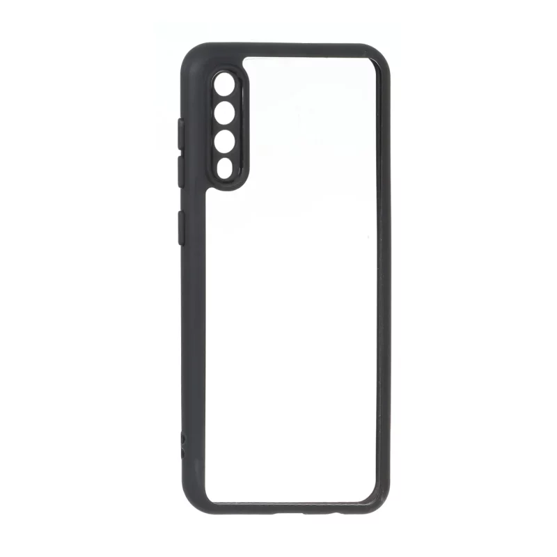 قاب پشت سخت شفاف محافظ لنزدار دور رنگی Samsung Galaxy A50 / A50s / A30s - مشکی - تصویر 2