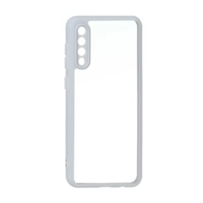 قاب پشت سخت شفاف محافظ لنزدار دور رنگی Samsung Galaxy A50 / A50s / A30s - طوسی - تصویر 2