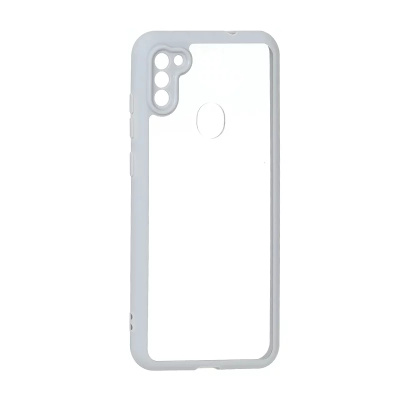 قاب پشت سخت شفاف محافظ لنزدار دور رنگی Samsung Galaxy A11 / M11 - طوسی - تصویر 2