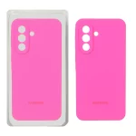 قاب سیلیکونی پاک کنی محافظ لنزدار اورجینال Samsung Galaxy A57 - صورتی فانتزی (پک اصلی)