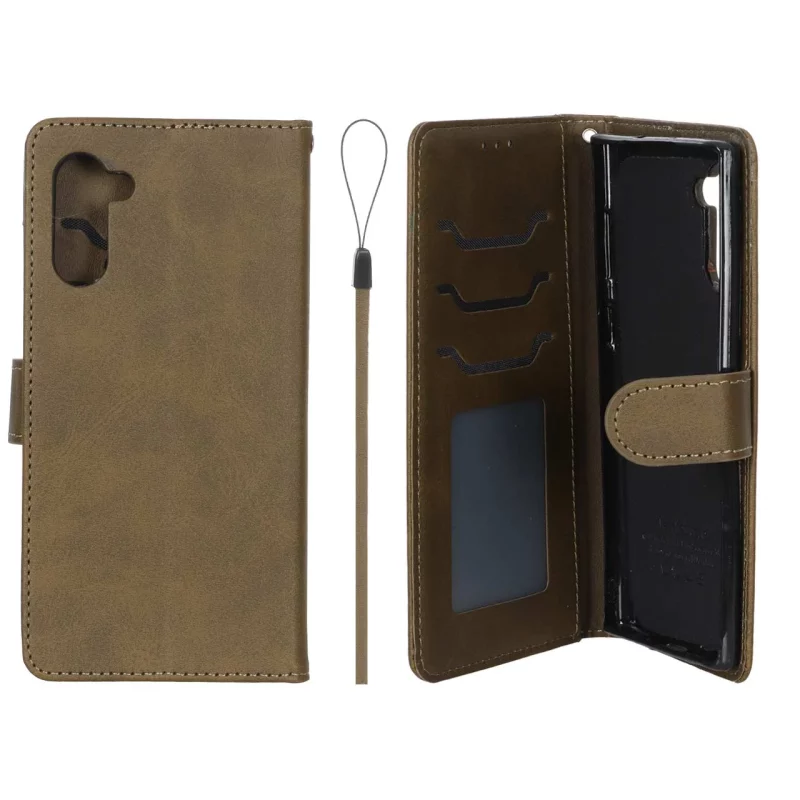 کیف موبایل مگنتی درجه یک داخل خز MNC Plus مدل Samsung Galaxy Note 10 - سبز زیتونی - تصویر 2