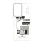 قاب ژله ای شفاف طرح مگ سیف دور لنز نگین دار Samsung Galaxy A57 - کد 113