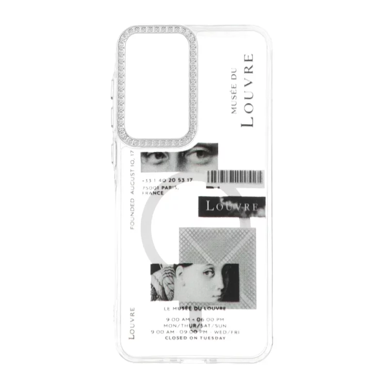 قاب ژله ای شفاف طرح مگ سیف دور لنز نگین دار Samsung Galaxy A37 - کد 124 - تصویر 2