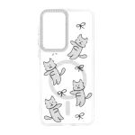 قاب ژله ای شفاف طرح مگ سیف دور لنز نگین دار Samsung Galaxy A37 - کد 126