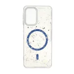 قاب اکلیلی طرح مگ سیف لنز کروم Samsung Galaxy A22 4G / M22 / M32 4G / F22 - آبی کاربنی