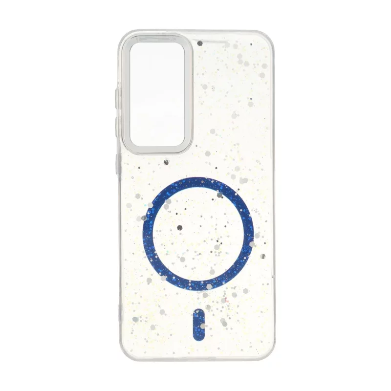 قاب اکلیلی طرح مگ سیف لنز کروم Samsung Galaxy S24 FE - آبی کاربنی - تصویر 2