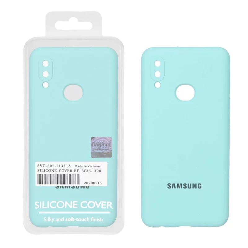 قاب سیلیکونی پاک کنی اورجینال Master Quality مدل Samsung Galaxy A10s - سبزآبی (پک دار) - تصویر 2