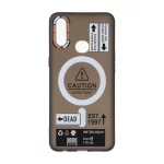 قاب Caution مات طرح مگ سیف دکمه متال Samsung Galaxy A10s - مشکی
