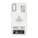 قاب Caution مات طرح مگ سیف دکمه متال Samsung Galaxy A10s - سفید
