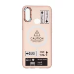 قاب Caution مات طرح مگ سیف دکمه متال Samsung Galaxy A10s - صورتی