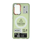 قاب Caution مات طرح مگ سیف دکمه متال Samsung Galaxy A52 / A52s - سبز