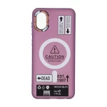 قاب Caution مات طرح مگ سیف دکمه متال Samsung Galaxy A03 Core - ارغوانی