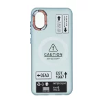 قاب Caution مات طرح مگ سیف دکمه متال Samsung Galaxy A03 Core - آبی