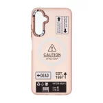 قاب Caution مات طرح مگ سیف دکمه متال Samsung Galaxy A05s - صورتی