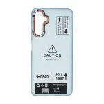 قاب Caution مات طرح مگ سیف دکمه متال Samsung Galaxy A05s - آبی