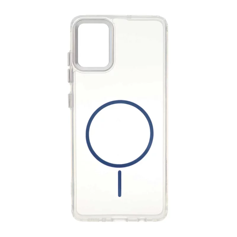 قاب ژله ای شفاف لنز کروم طرح مگ سیف Samsung Galaxy A51 / M40s - آبی کاربنی - تصویر 2