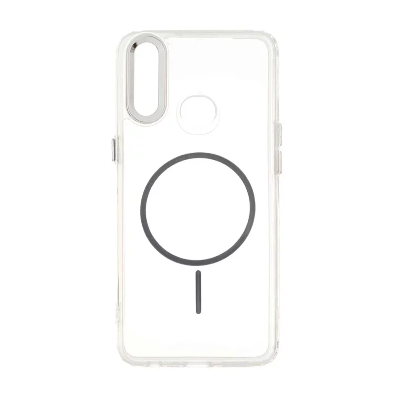 قاب ژله ای شفاف لنز کروم طرح مگ سیف Samsung Galaxy A10s - خاکستری - تصویر 2