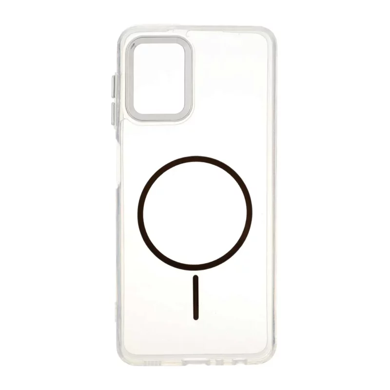 قاب ژله ای شفاف لنز کروم طرح مگ سیف Samsung Galaxy A22 4G / M22 / M32 4G / F22 - مشکی - تصویر 2