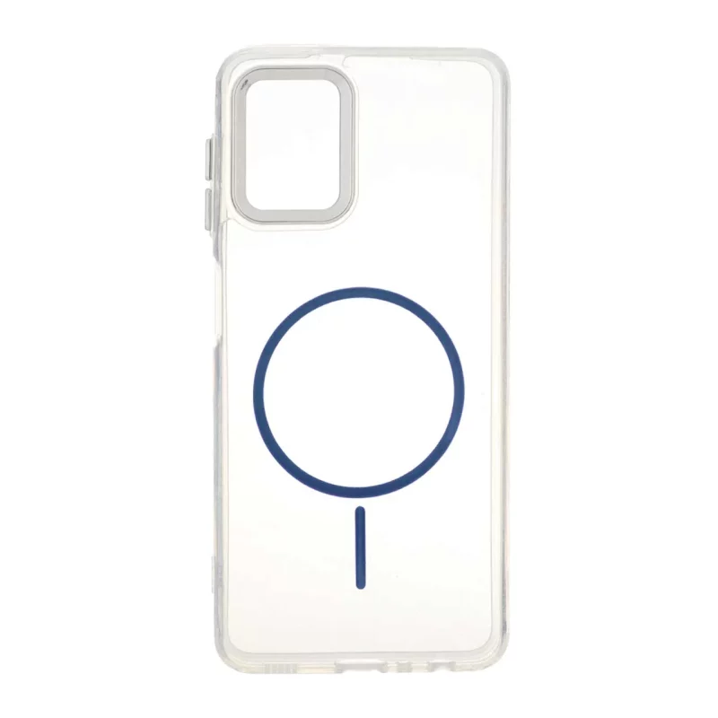 قاب ژله ای شفاف لنز کروم طرح مگ سیف Samsung Galaxy A22 4G / M22 / M32 4G / F22 - آبی کاربنی - تصویر 2