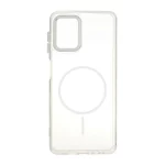 قاب ژله ای شفاف لنز کروم طرح مگ سیف Samsung Galaxy A22 4G / M22 / M32 4G / F22 - سفید