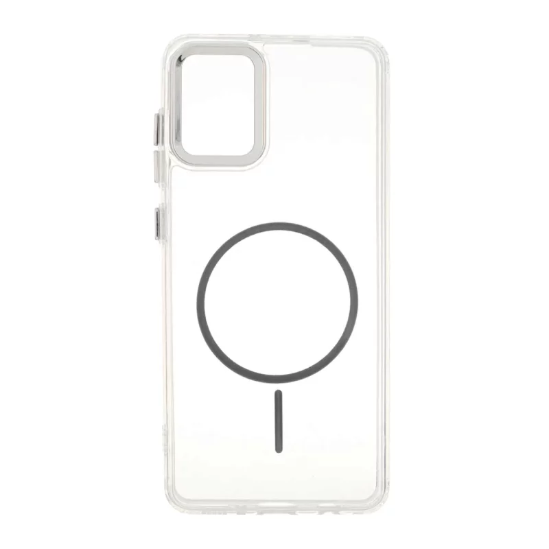قاب ژله ای شفاف لنز کروم طرح مگ سیف Samsung Galaxy A31 - خاکستری - تصویر 2