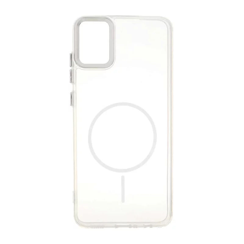 قاب ژله ای شفاف لنز کروم طرح مگ سیف Samsung Galaxy A05 - سفید - تصویر 2