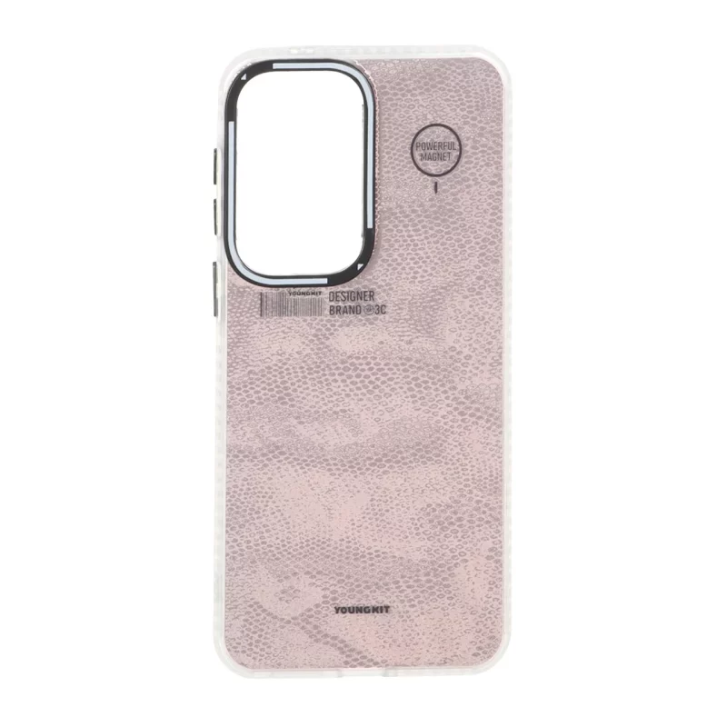 قاب Youngkit طرح بارکد پوست ماری دور مات Samsung Galaxy A57 - رزگلد - تصویر 2
