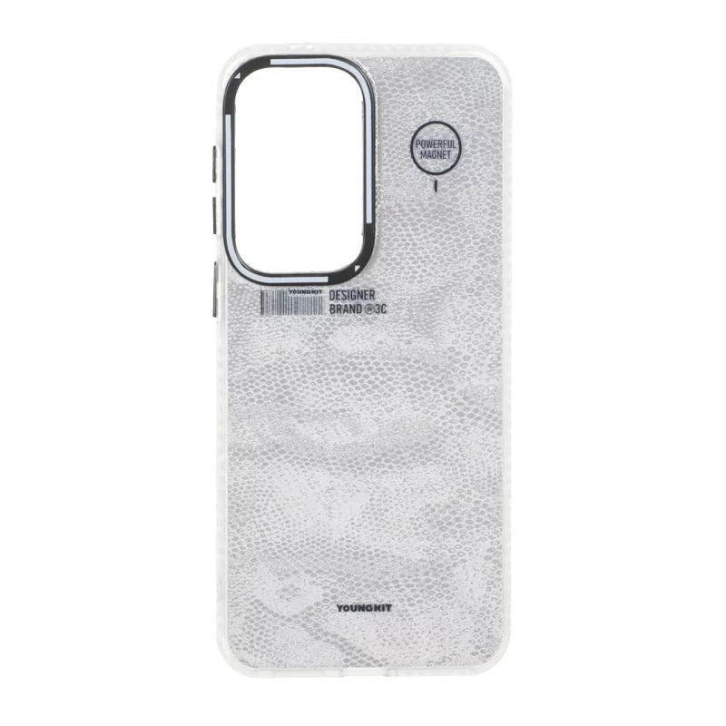 قاب Youngkit طرح بارکد پوست ماری دور مات Samsung Galaxy A57 - نقره ای - تصویر 2