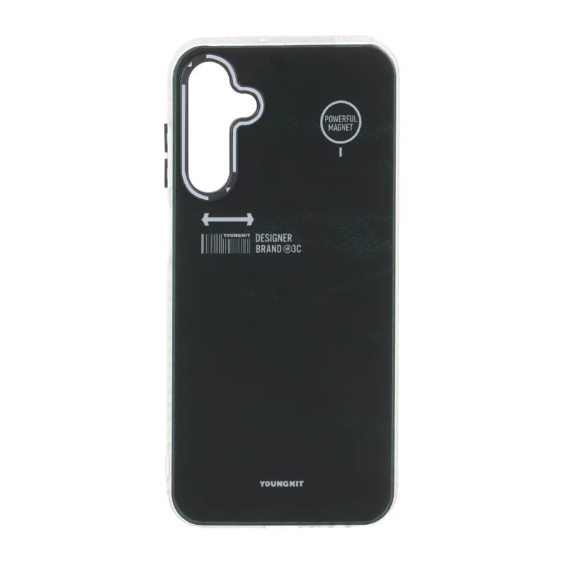 قاب Youngkit طرح بارکد پوست ماری دور مات Samsung Galaxy A15 - سبز تیره - تصویر 2