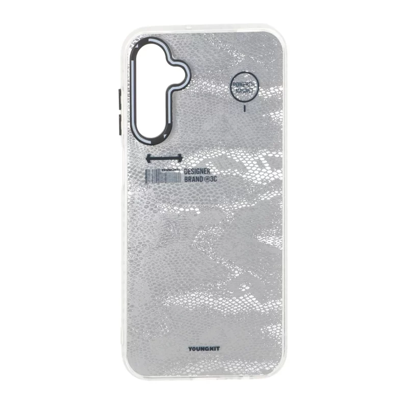 قاب Youngkit طرح بارکد پوست ماری دور مات Samsung Galaxy A15 - نقره ای - تصویر 2