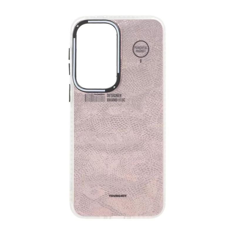 قاب Youngkit طرح بارکد پوست ماری دور مات Samsung Galaxy A37 - رزگلد - تصویر 2