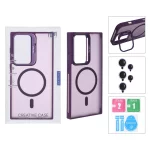 قاب Case Pro لنز آلومینیومی مات Magsafe با ست محافظ لنز رینگی مدل Samsung Galaxy S23 Ultra - بنفش (پک دار)