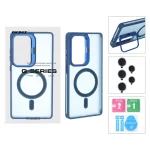 قاب Case Pro لنز آلومینیومی مات Magsafe با ست محافظ لنز رینگی مدل Samsung Galaxy S25 Ultra - سرمه ای (پک دار)