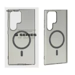 قاب اورجینال Magic Mask شفاف MagSafe اکلیلی Samsung Galaxy S24 Ultra - مشکی (پک دار) - MPS