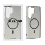 قاب اورجینال Magic Mask شفاف MagSafe اکلیلی Samsung Galaxy S25 Ultra - مشکی (پک دار) - MPS