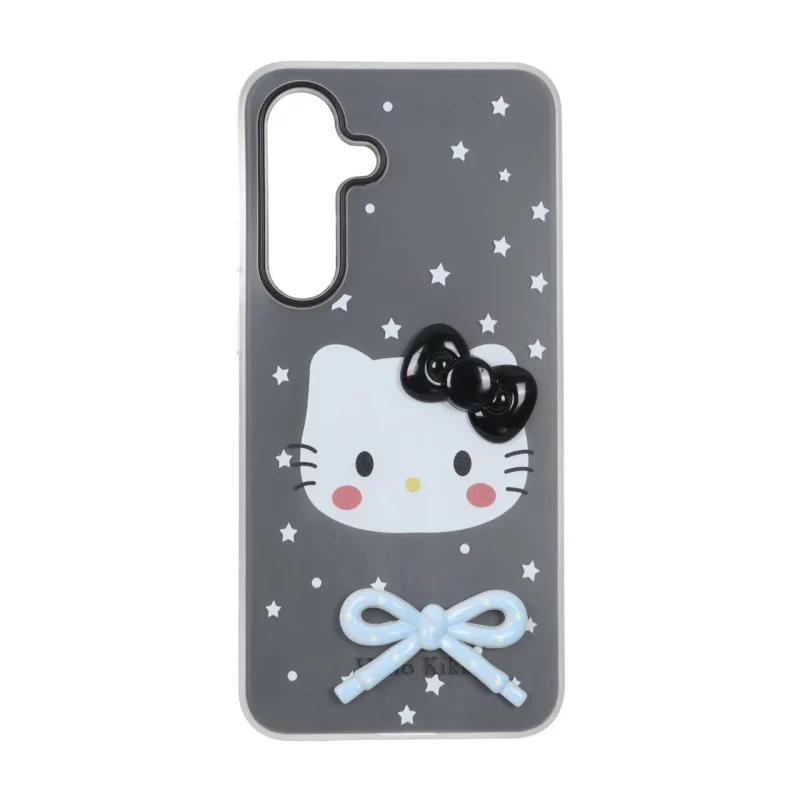 قاب دو لایه مات Kitty پاپیون برجسته Samsung Galaxy S25 FE - مشکی - تصویر 2