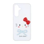 قاب دو لایه مات Kitty پاپیون برجسته Samsung Galaxy S25 FE - سفید