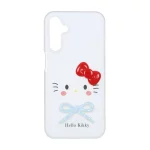 قاب دو لایه مات Kitty پاپیون برجسته Samsung Galaxy A15 - سفید