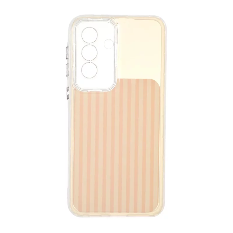 قاب مستطیلی Stripe لنز شفاف Samsung Galaxy A57 - گلبهی - تصویر 2