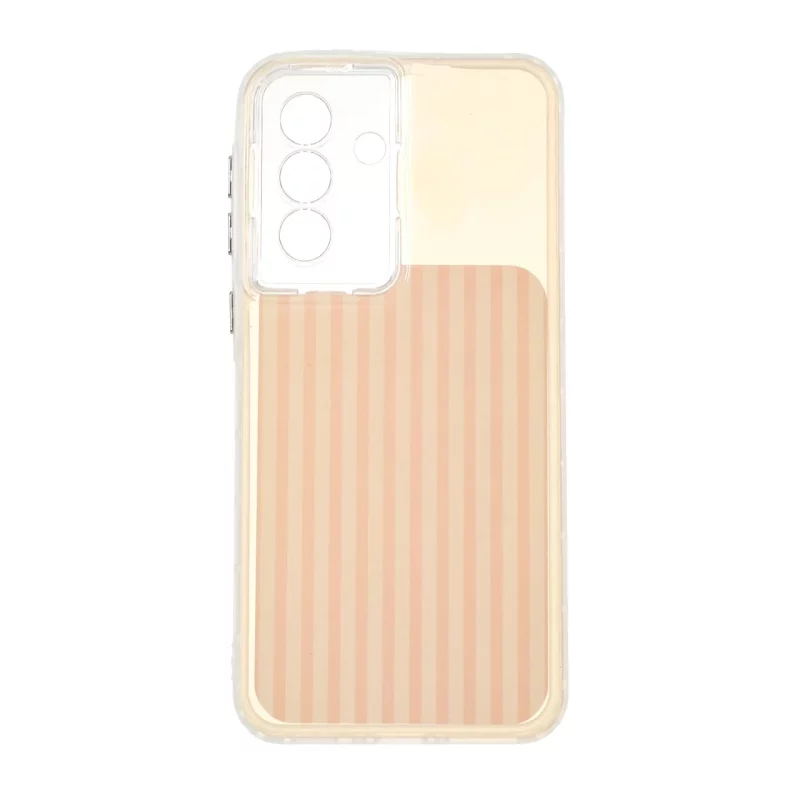 قاب مستطیلی Stripe لنز شفاف Samsung Galaxy A37 - گلبهی - تصویر 2